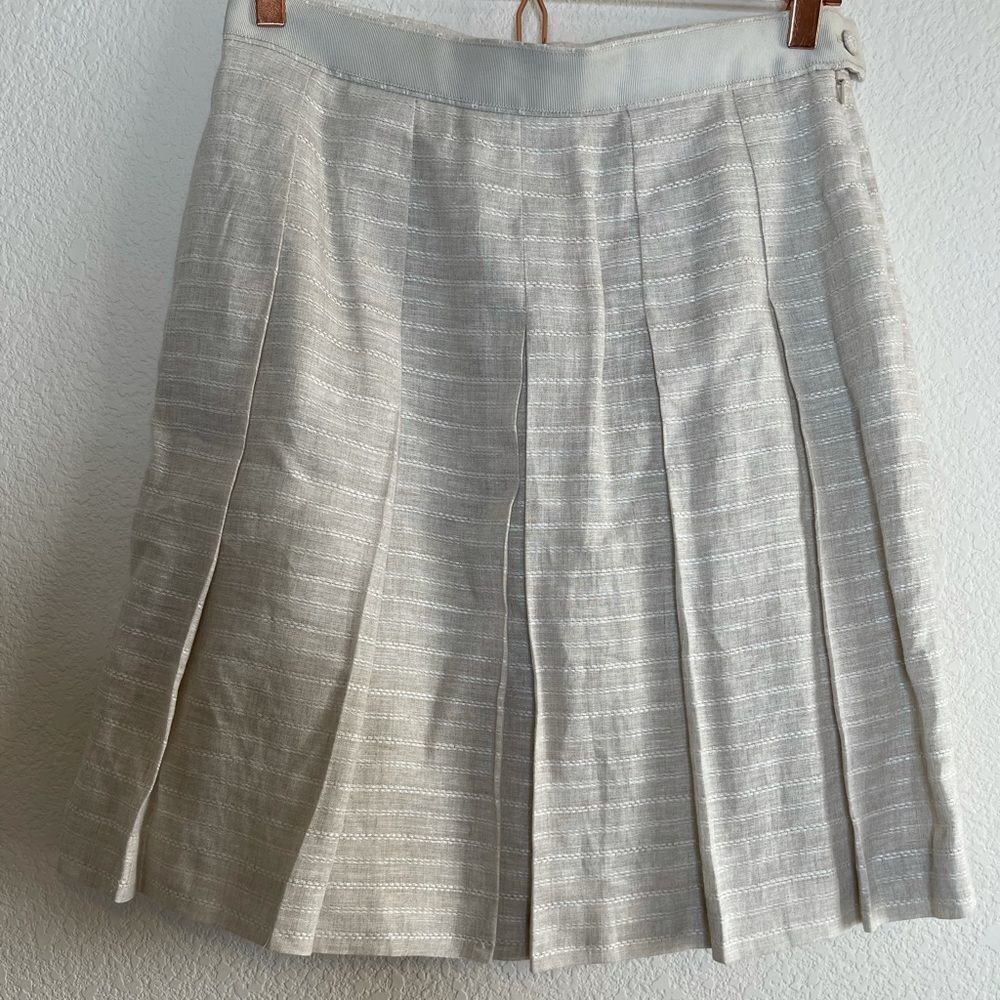 Brooks brothers linen pleated skirt